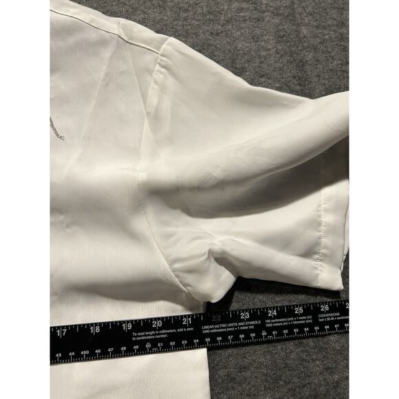 Sefeni Scorpion Embroidered Button Down Shirt White Metal Buttons Men’s Medium - Picture 9 of 11